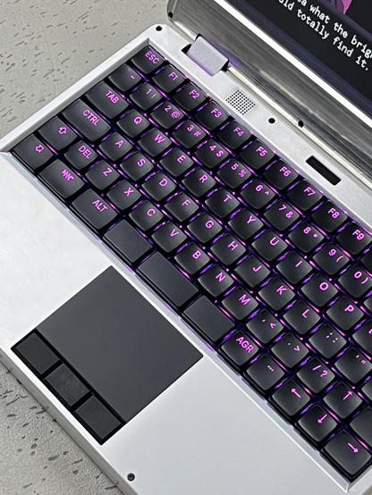 closeup of trackpad and keyboard area